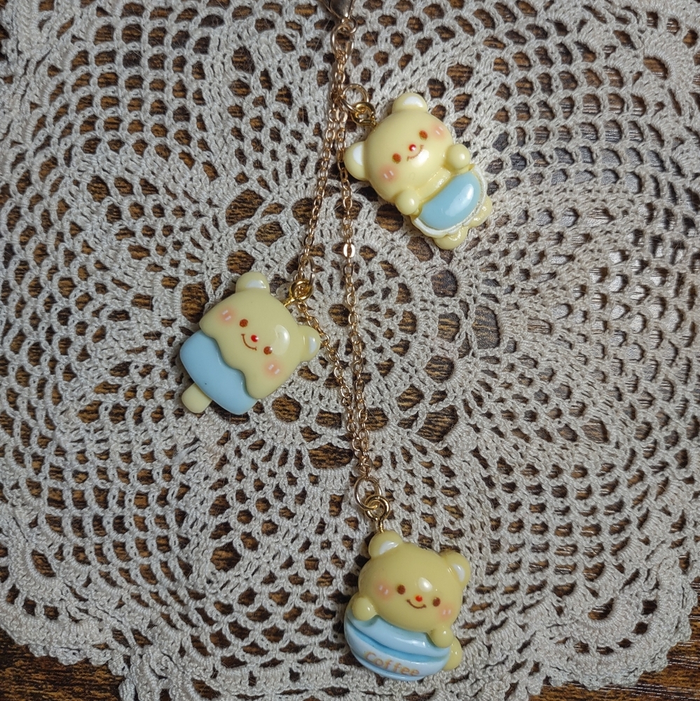 Yellow Bear Charm Keychain